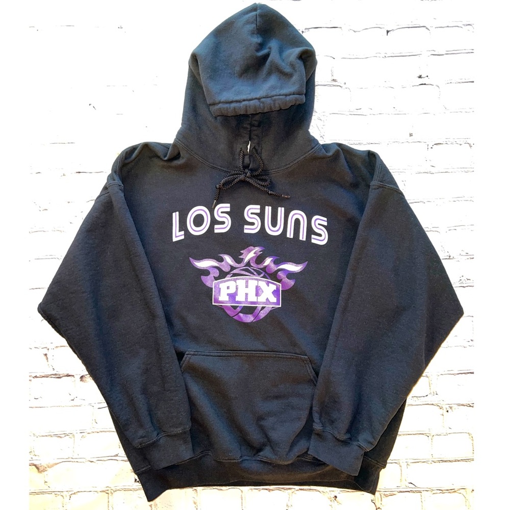 **SOLD**NBA PHOENIX LOS SUNS MENS BLACK PULLOVER DRAWSTRING HOODIE- UNISEX
